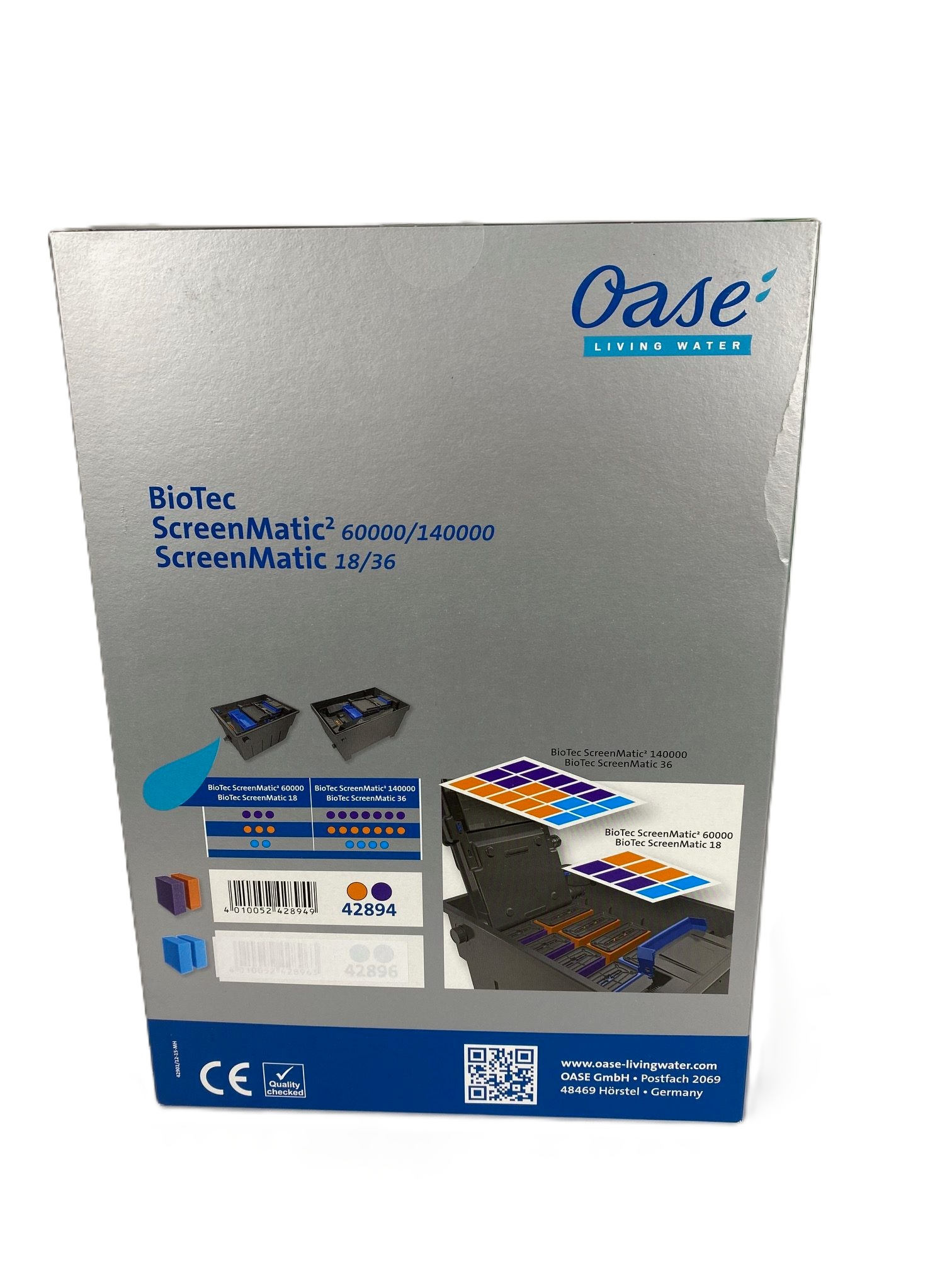 Filterspons ROOD voor Biotec 18-36-60000-140000, nieuw model vervangfilterspons voor Oase screenmatic vijverfilter SET VAN 2.