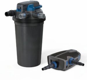 Vijverfilter oase Filtoclear SET 31000 combinatie van een drukfilter met geïntegreerd UVC met passende filterpomp oase aquamax eco premium 17000