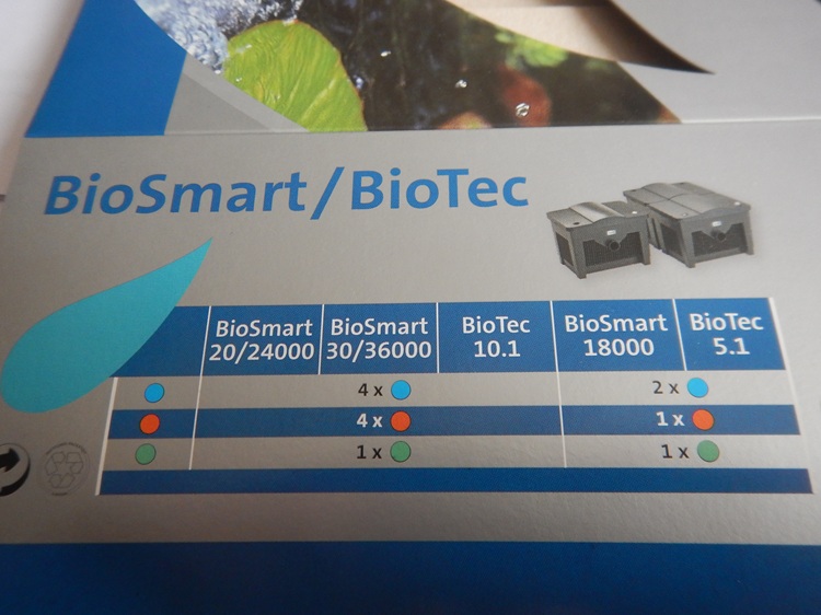 Mousse verte Biosmart 18-36 et Biotec 5.1 en 10.1 Oase