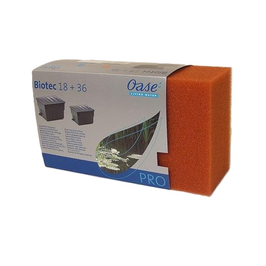 Mousse rouge pour Biotec 18-36 vieux model Taille de la mousse: Oase longueur 15,5 cm largeur 9 cm hauteur 21,5 cm, donc la moitié de la nouvelle mousse