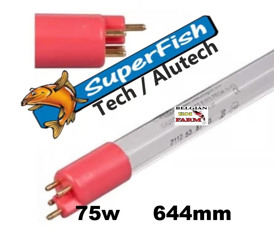 UVC lampe T5 75W ALUTECH/tech Superfish, ampoule de rechange uvc T5 75W ALUTECH/tech Superfish. Lampe avec pied spécial rouge