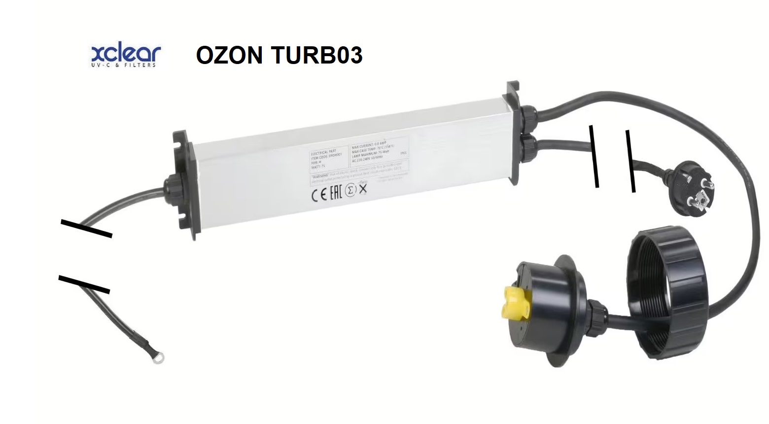 Ballast UV-c TurbO3 Ozon 75w elektrisch gedeelte 