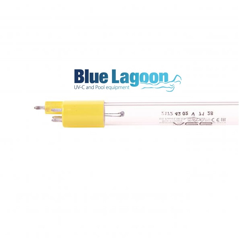 UV-C LAMP 75W T5 OZON BLUE LAGOON vervanglamp van 855mm lang, gele voet