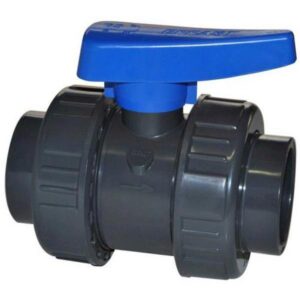 Kogelkraan pvc 2wartels 25mm, pvc bolkraan effast