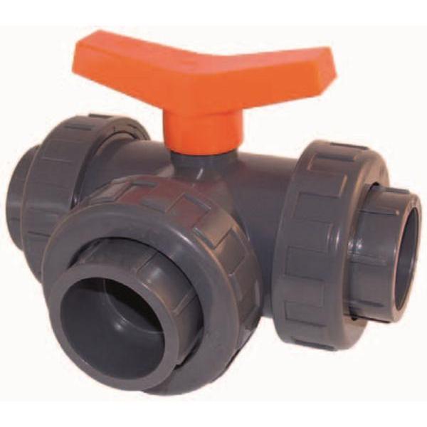 kogelkraan 3-weg pvc 50mm