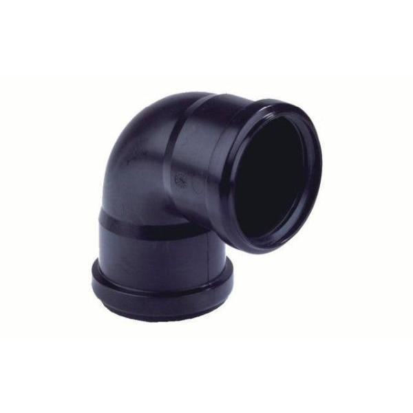 Coude PP noir 90° diam 75 mm