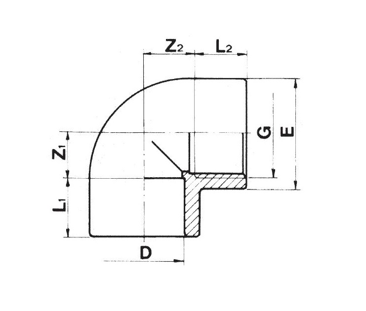 Coude 90° 50mm x 1"½ Pvc