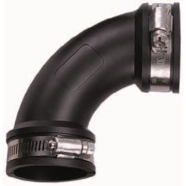 Coude flexible pvc élastomà¨re noir 57 mm x 63 mm