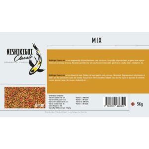 Nishikigoi Classic mix 6mm 5kg is een hoogwaardig drijvend all round mix koivoer en voer voor siervissen