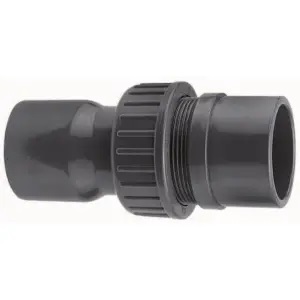 pvc pompkoppeling Ø75/90mmX3” binnendraad druk PN16 bar donkergrijs 1x mof (sok) +1x wartelmoer, uvc bestendig hoogkwalitatieve drukbestendige drukvaste drinkwater pvc met keurmerk