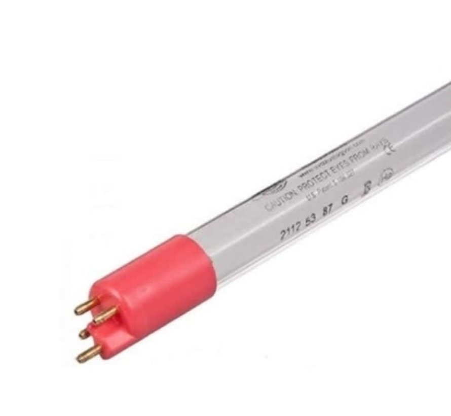 lampe uv-c T5 75 W flex/tech & immergé COMPATIBLE, ceci n'est pas une lampe originale. Pied speciale ROUGE, longueur ampoule uv de bout en bout = 64,4 cm (644mm)