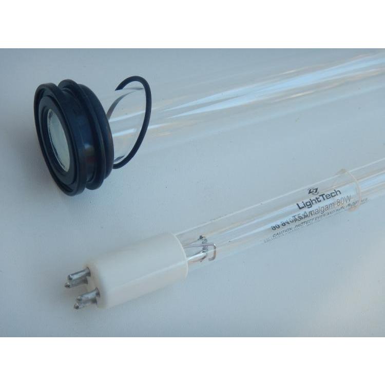 Kwartsglas + lamp voor UVC dompel AMALGAAM 80W (SET)