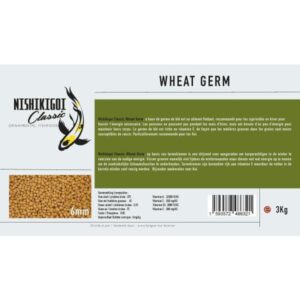 Wheat Germ 6mm 3kg Nishikigoi Classic koivoer, Wheat germ is een drijvend zeer licht verteerbaar professioneel koivoer van hoge kwaliteit