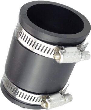 pvc flexibele Mof (sok) 1¼- Ø40mm elastomeer zwart 2x mof (sok) met slangklem flexibele koppeling rubber fitting