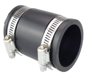 pvc flexibele Mof (sok) 4”- Ø110mm elastomeer zwart 2x mof (sok) met slangklem flexibele koppeling rubber fitting
