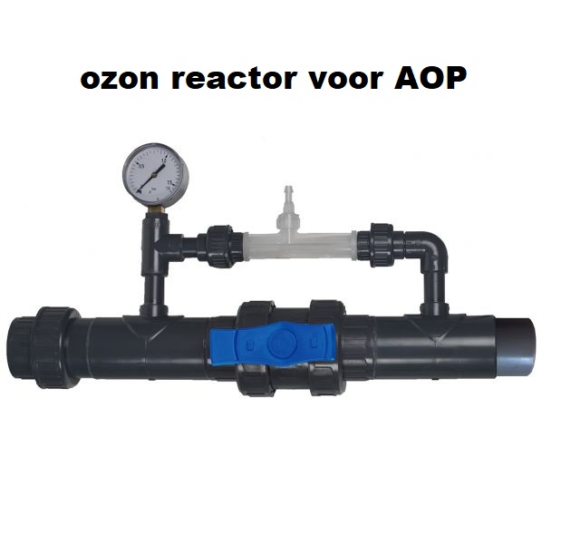 Ozon reactor kit universeel kit om ozon te injecteren in een PVC leidingsysteem. Kit bestaat uit een by-pass systeem met kogelkraan en venturi.