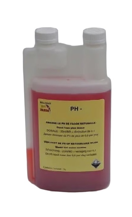 PH- 1000 ml voor vijvers met vissen verlaagt de Ph op natuurlijke wijze