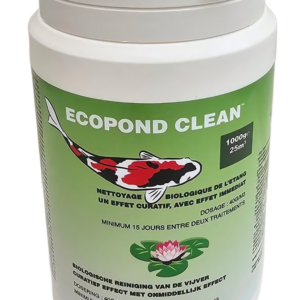 EcoPond Clean 1kg (Alternatif au BioBooster+ 24000) conditionneur d'eau pour traiter 25m3 régénérateur du bassin, stimule la vie du bassin avec un effet curatif immédiat, détruit les algues et reduit la pollution organique.