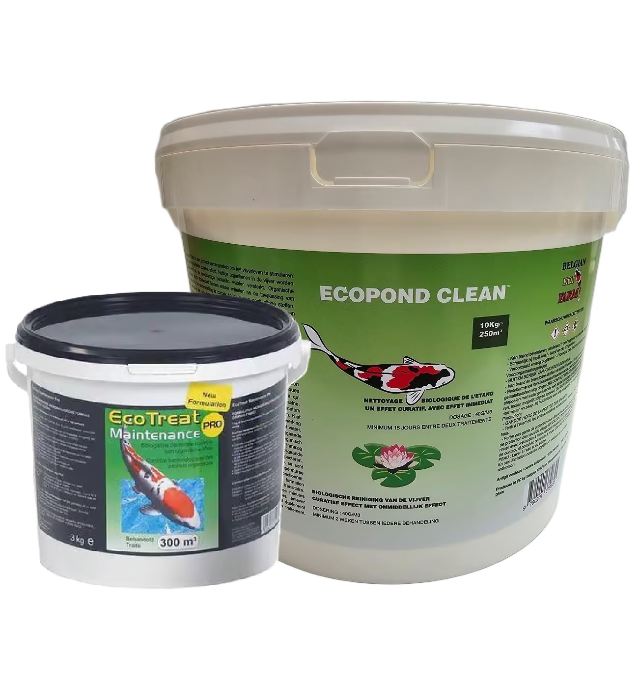 Ecotreat maintenance pro 3kg Ecopond Clean Duo Pack goede combinatie van zeer geconcentreerde vijverbacteriën en krachtige vijverreiniger aan beste prijs. ook geschikt voor zwemvijver.